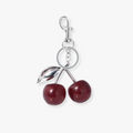 Silver cherry charm