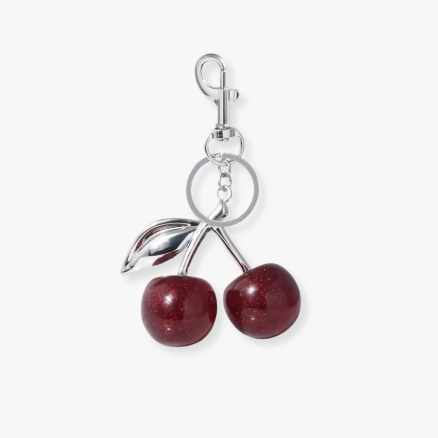 Silver cherry charm